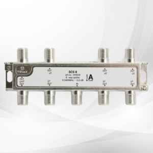 triax 8 Way Splitter 5-2400 Mhz, Through Power Outputs to Input