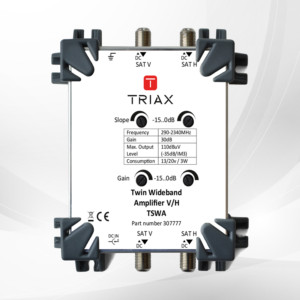 TRIAX TSWA Satellite Wideband Amp, 30dB gain, 15db gain+slope adjustment